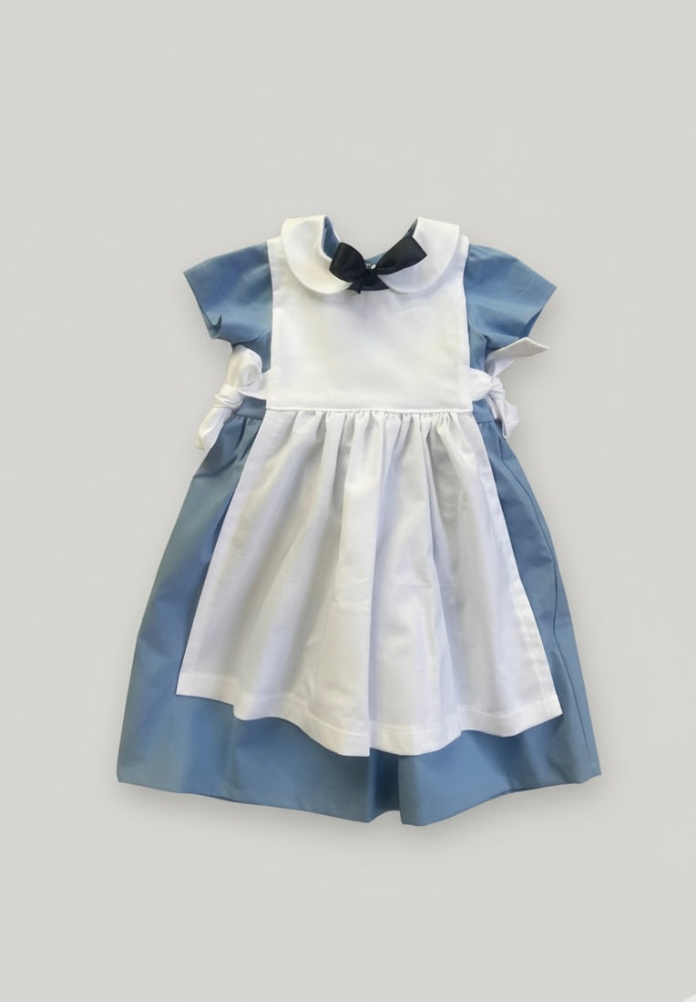 Blue Alice in Wonderland Dress with White Pinafore Apron