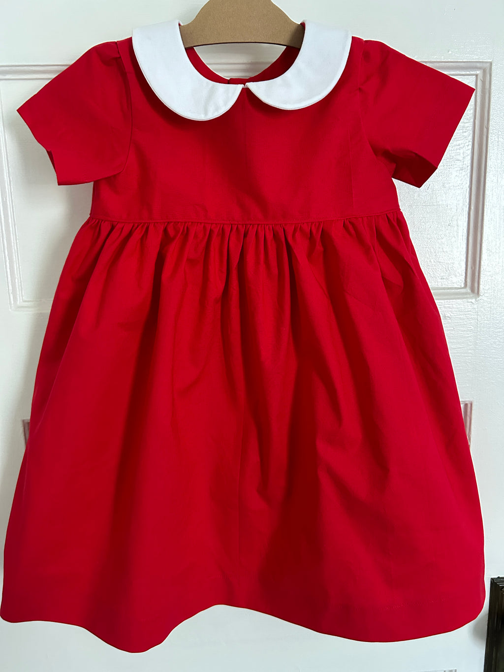 Red Dress with Peter Pan Collar (MADE TO ORDER)