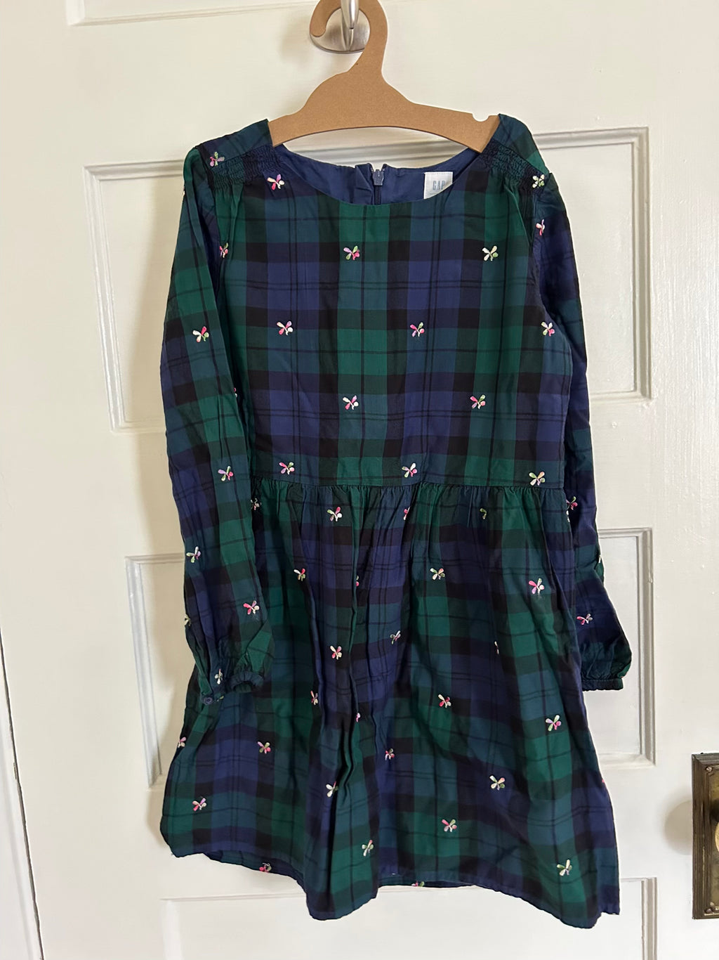 Blue Green Plaid Dress - Gap - Size M (Pre-Loved)