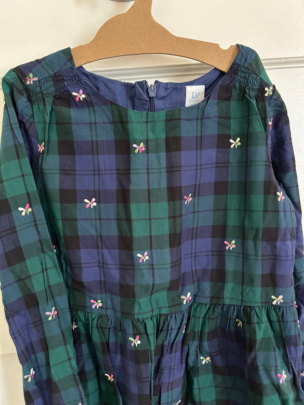 Blue Green Plaid Dress - Gap - Size M (Pre-Loved)