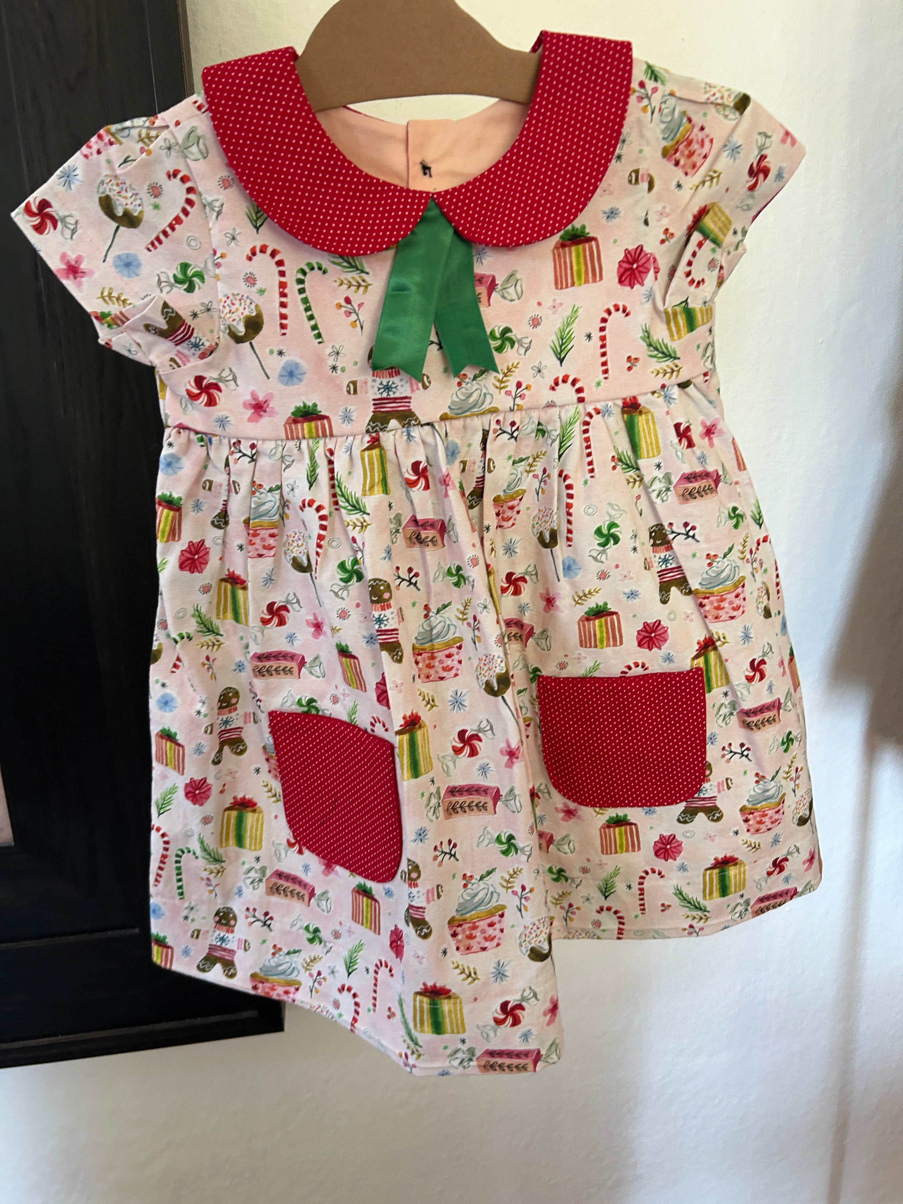 Pink Gingerbread Dress with Peter Pan Collar | Size 2t