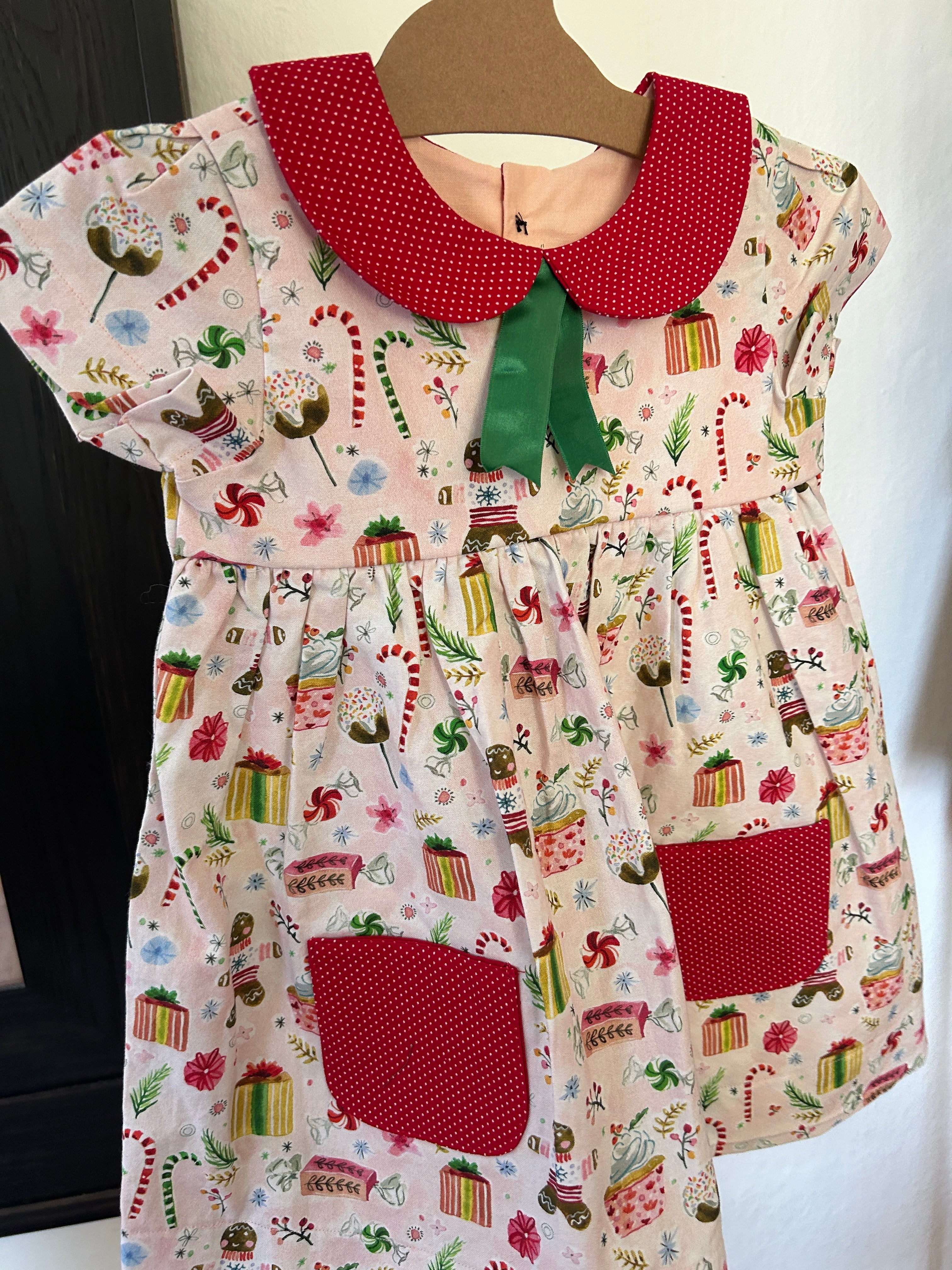 Pink Gingerbread Dress with Peter Pan Collar | Size 2t
