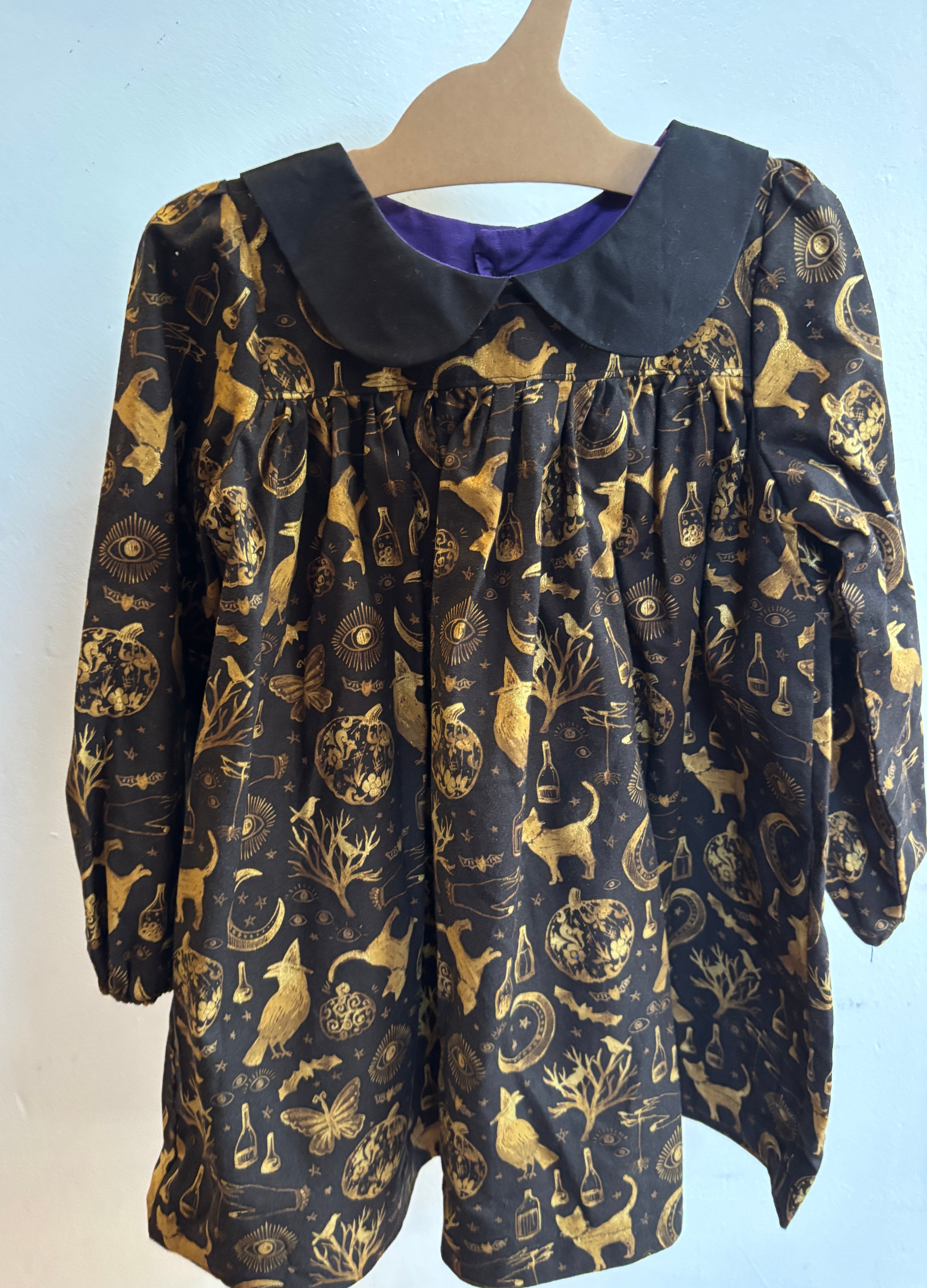 Black & Gold Vintage Style Witch Dress (NEW) Size 4t