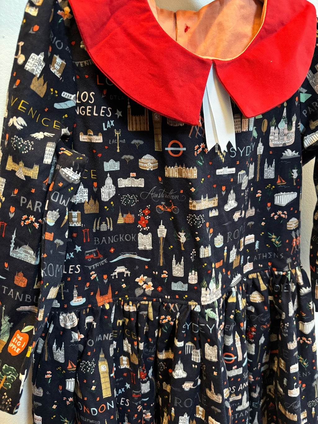 Little World Traveler Dress, 3/4 length sleeves | Girls' size 14