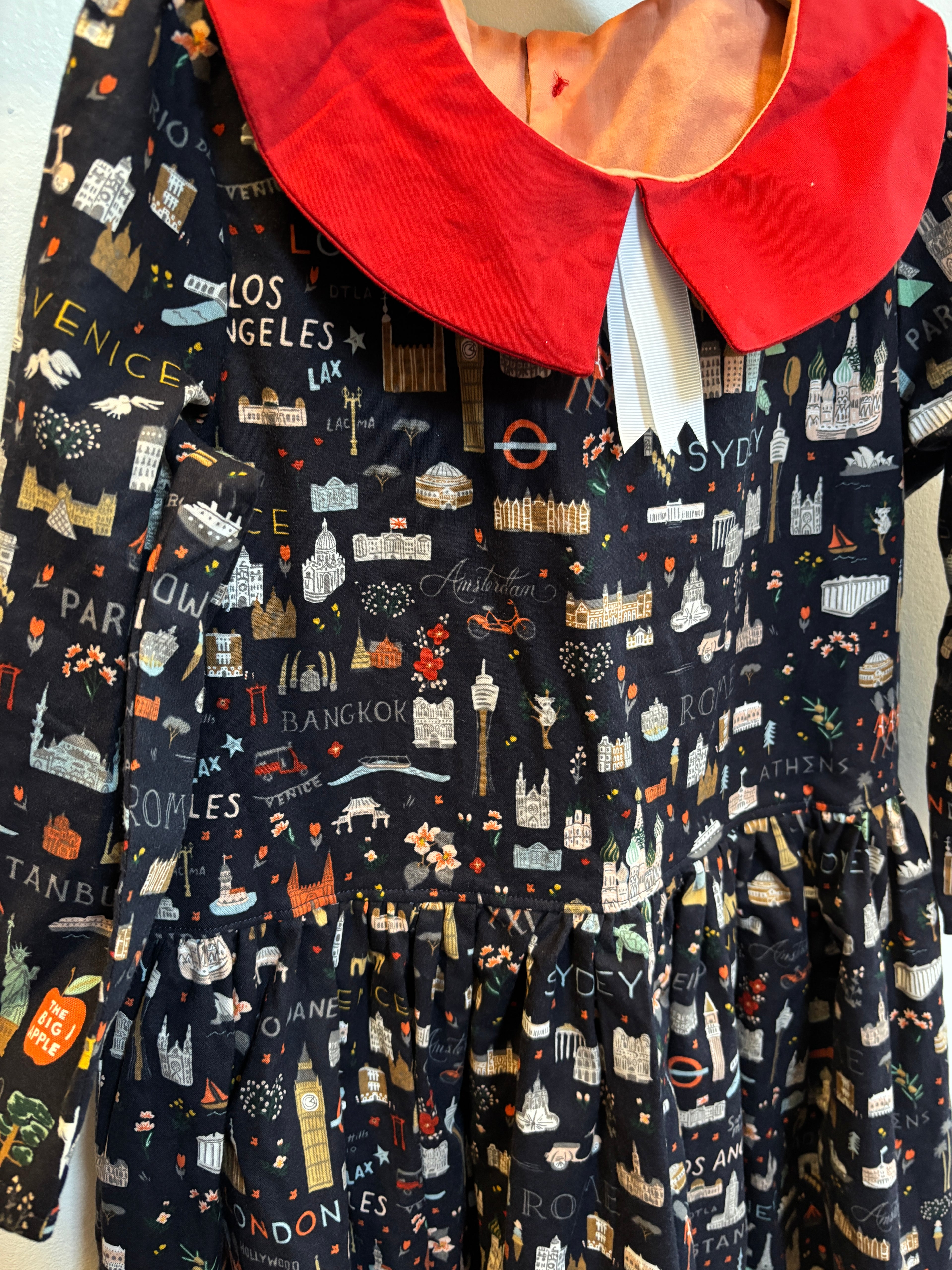Little World Traveler Dress, 3/4 length sleeves | Girls' size 14