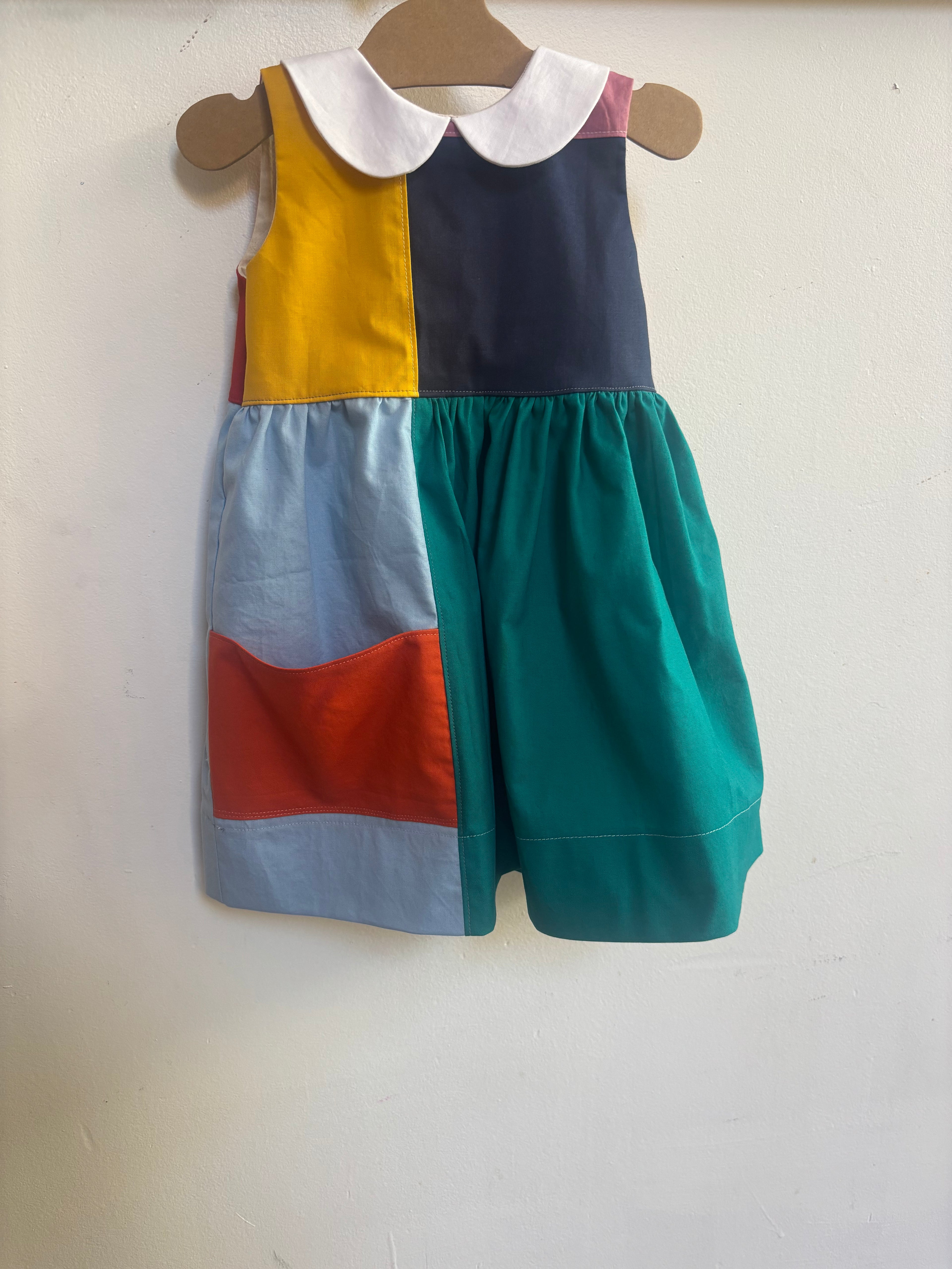 Little Colorblock Dress | Rainbow Patchwork Dress | Size 2t