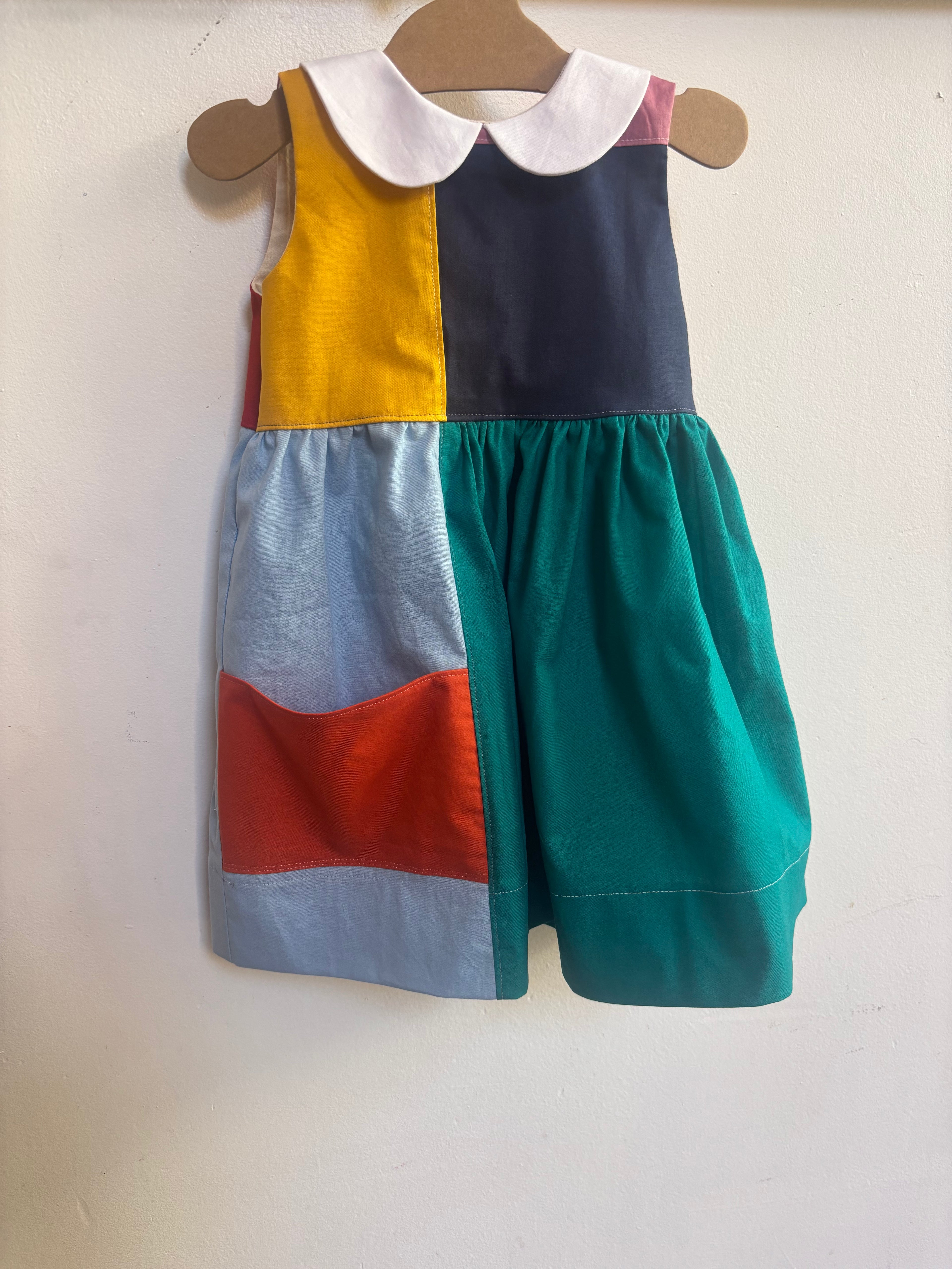 Little Colorblock Dress | Rainbow Patchwork Dress | Size 2t