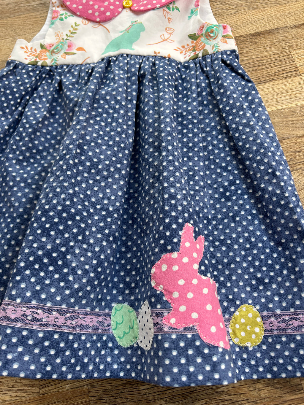 Pink and Blue Bunny Dress (NEW) - 2t