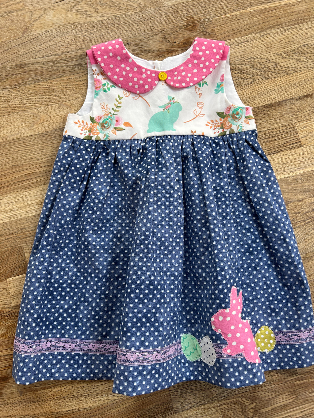Pink and Blue Bunny Dress (NEW) - 2t
