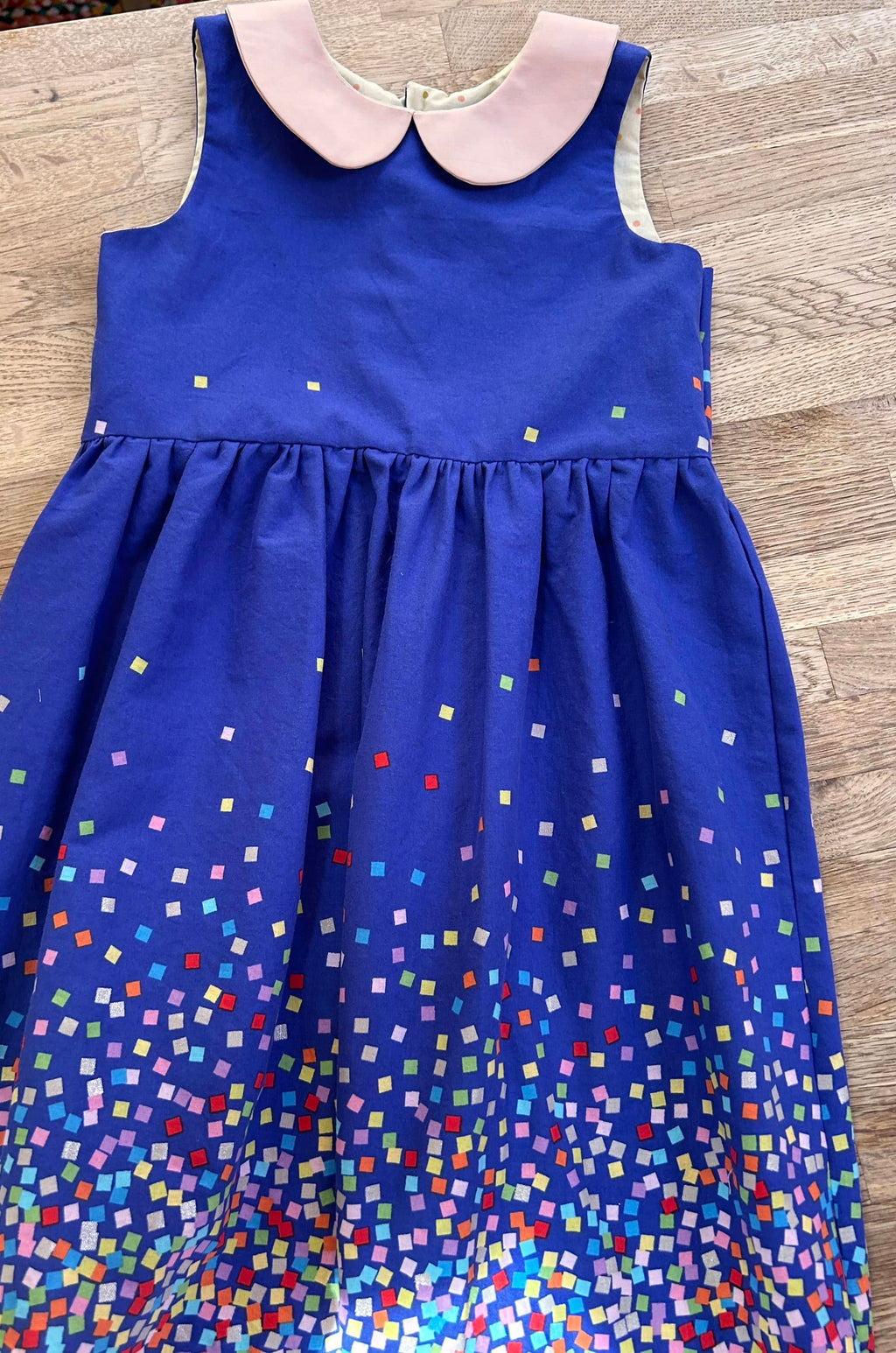 Blue Sleeveless Confetti Dress - Size 7