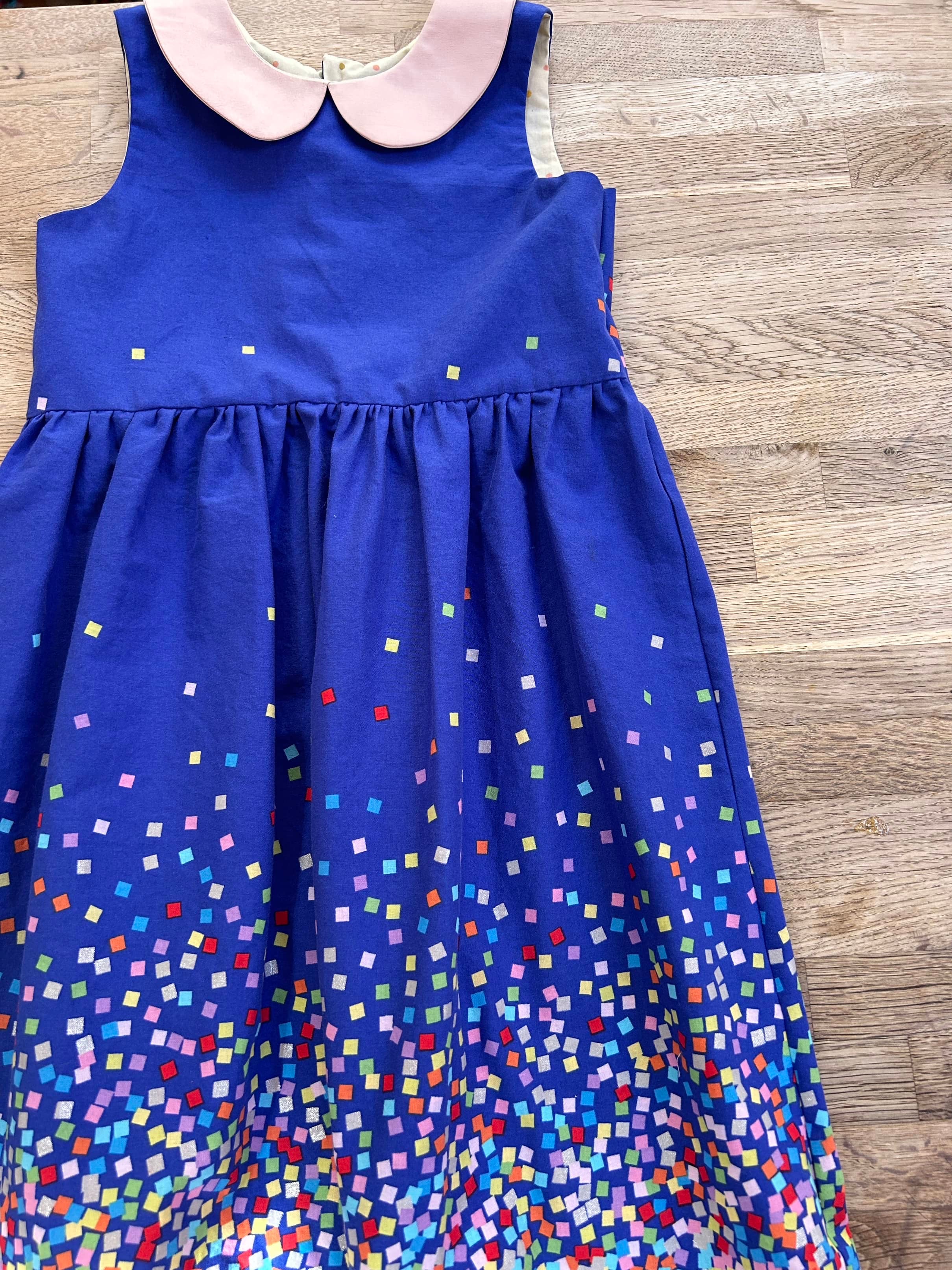 Blue Sleeveless Confetti Dress - Size 7