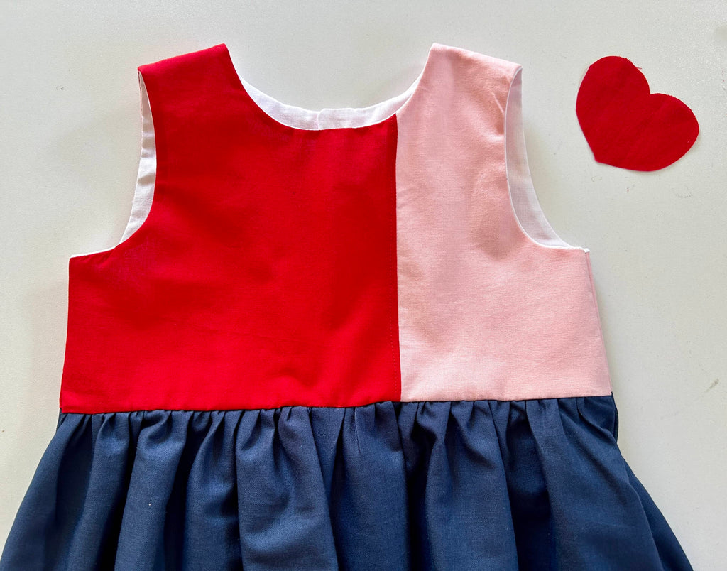 Little Red Dress with a Dash of Pink (Made to Order)