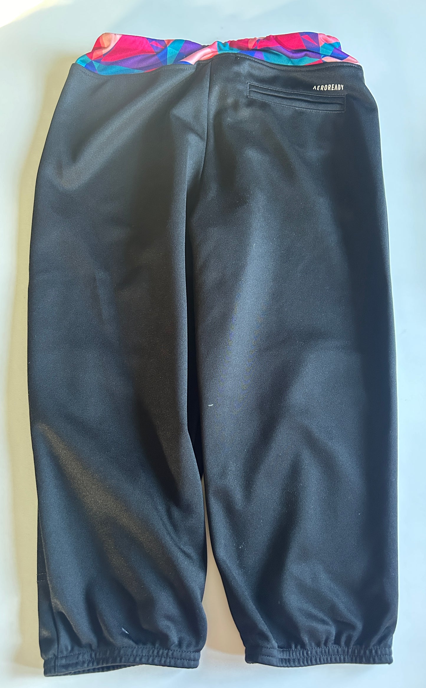 Girls' Black Softball Pants - Aeroready Bright Waistband (Pre-Loved) Size Large - Adidas