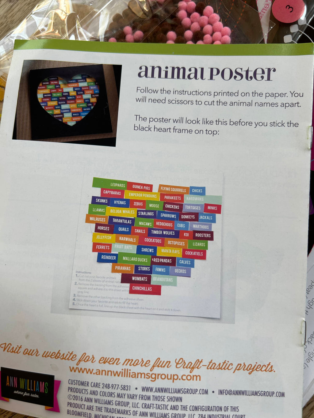 Craft-tastic I Love Animals Kit (Pre-Loved)