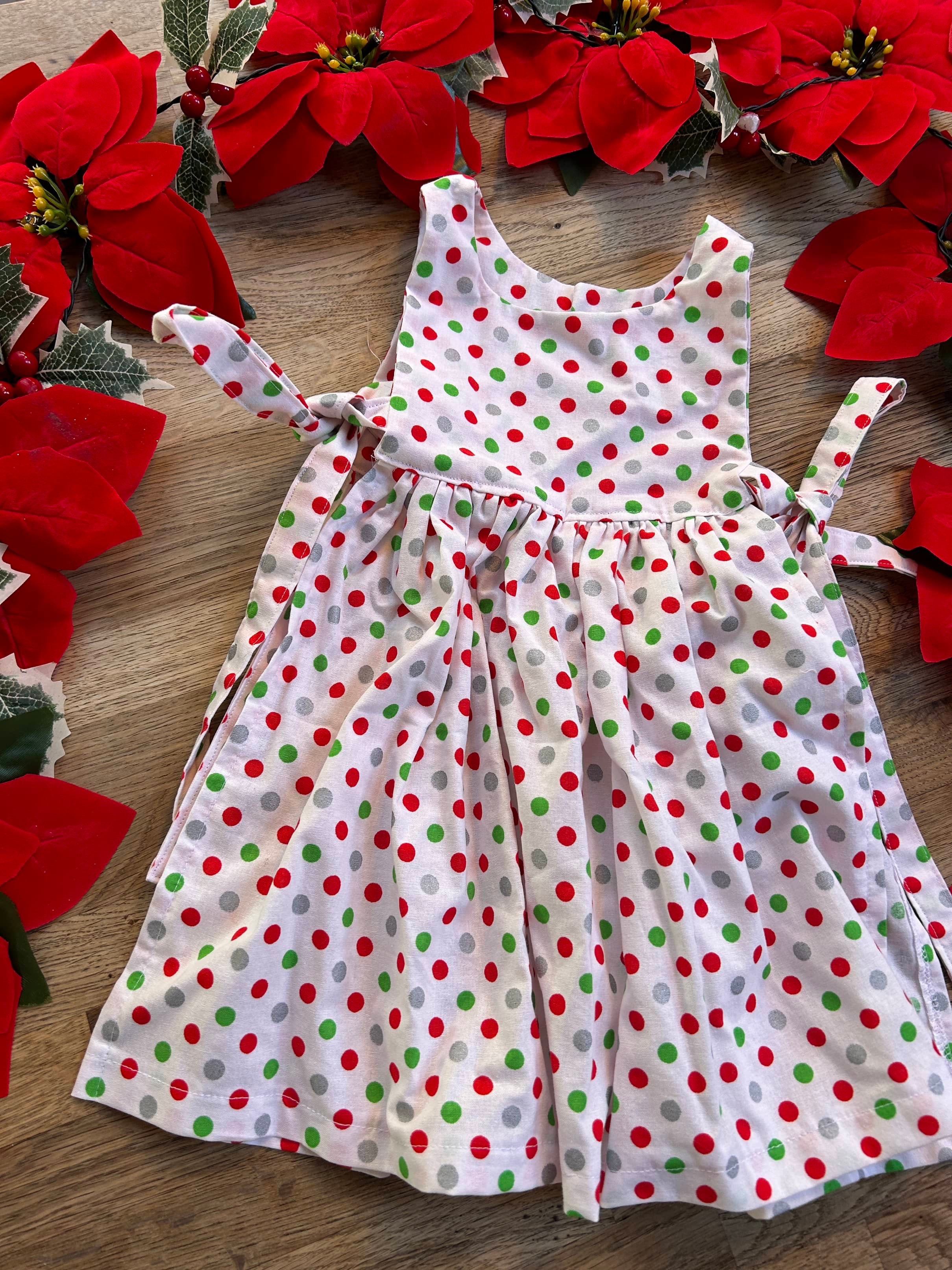 READY TO SHIP - Holiday Apron Pinafores  - (SAMPLES) Size 3t