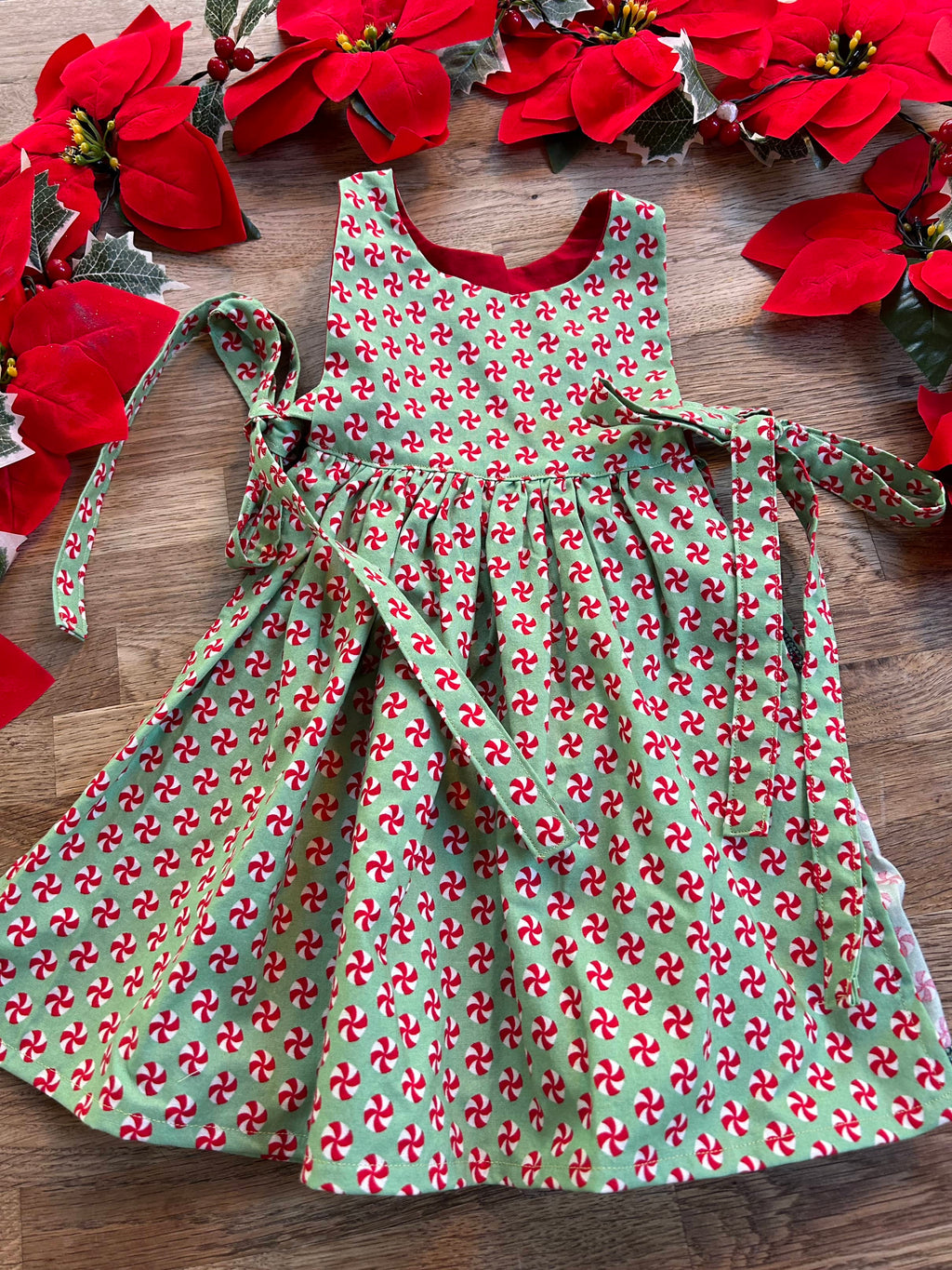 READY TO SHIP - Holiday Apron Pinafores  - (SAMPLES) Size 3t