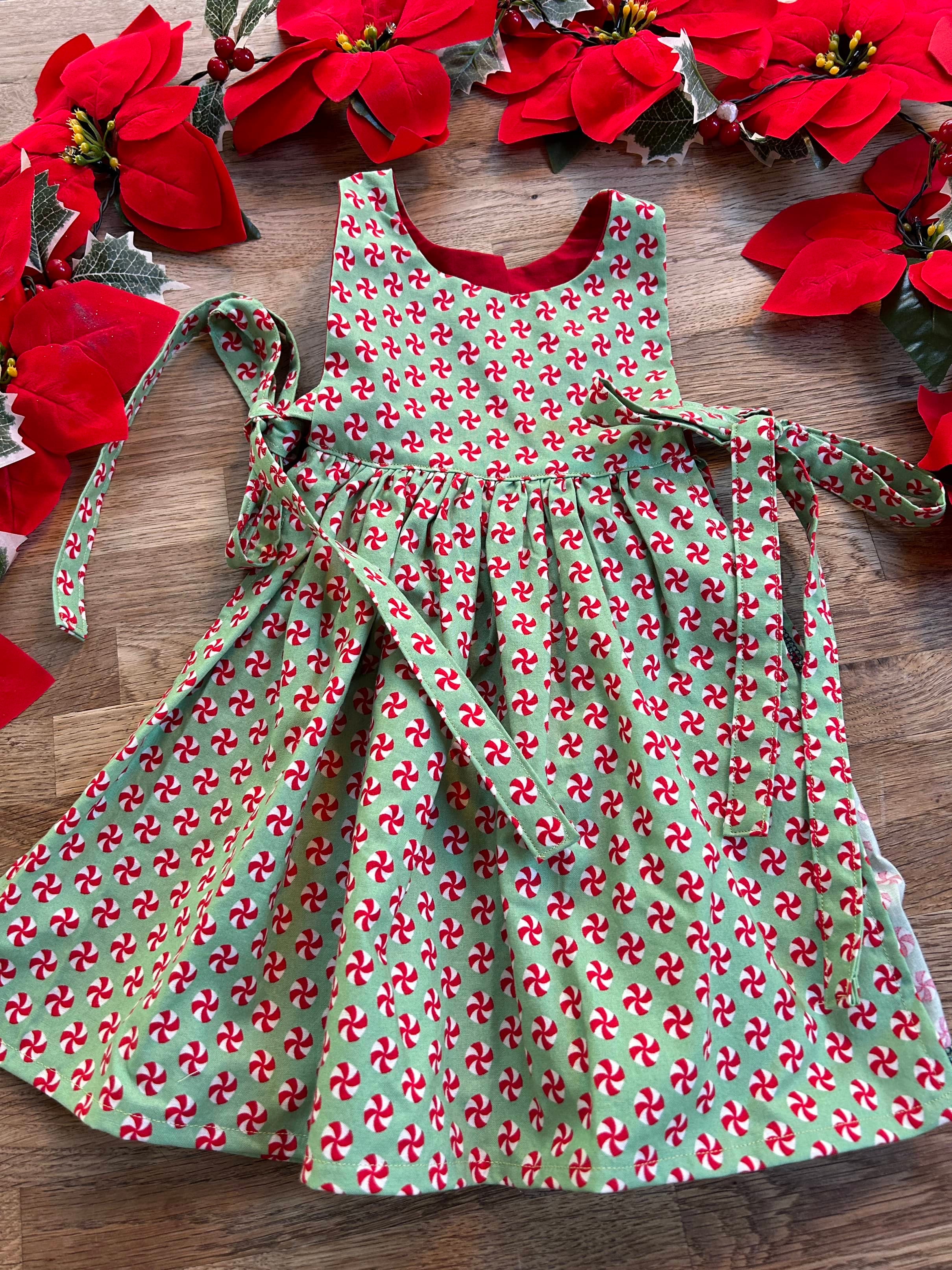 READY TO SHIP - Holiday Apron Pinafores  - (SAMPLES) Size 3t