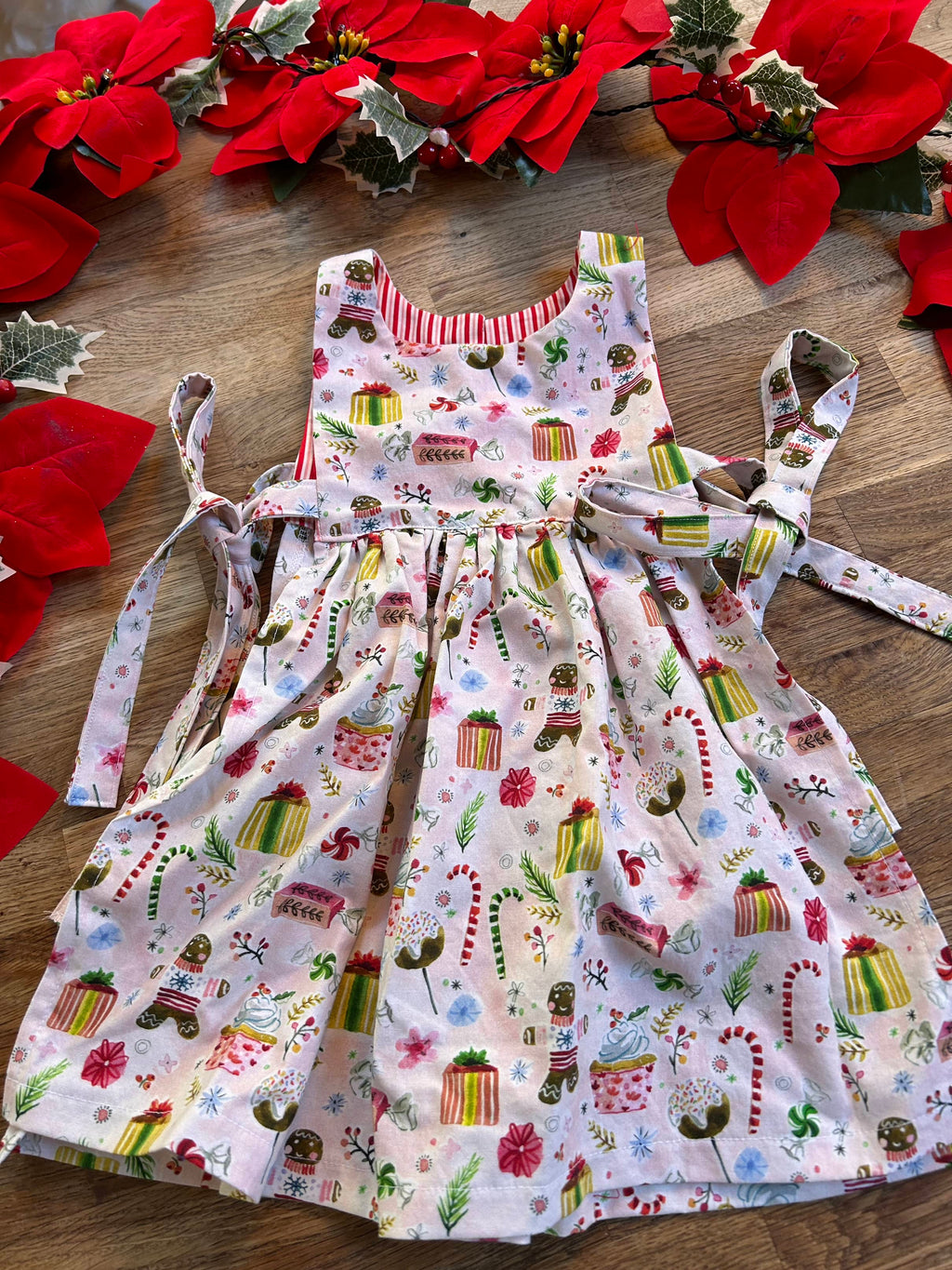 READY TO SHIP - Holiday Apron Pinafores  - (SAMPLES) Size 3t
