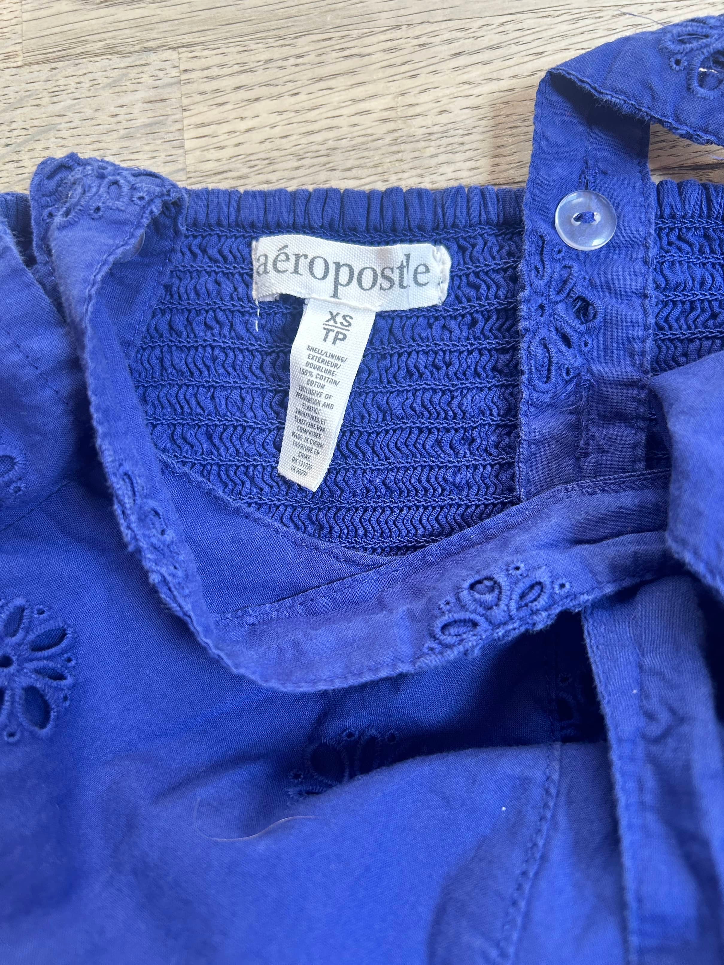 Blue Eyelet Dress (Pre-Loved) Size Adult XS - Aeropostale Wolf Pup Brigade Blue Eyelet Dress (Pre-Loved) Size Adult XS - Aeropostale Wolf Pup Brigade