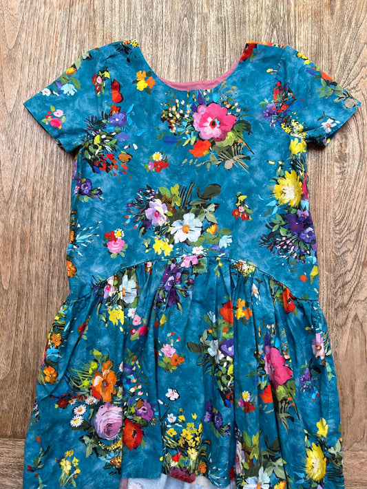 Blue Floral High-Low Drop Wasit (Pre-Loved) Size 14