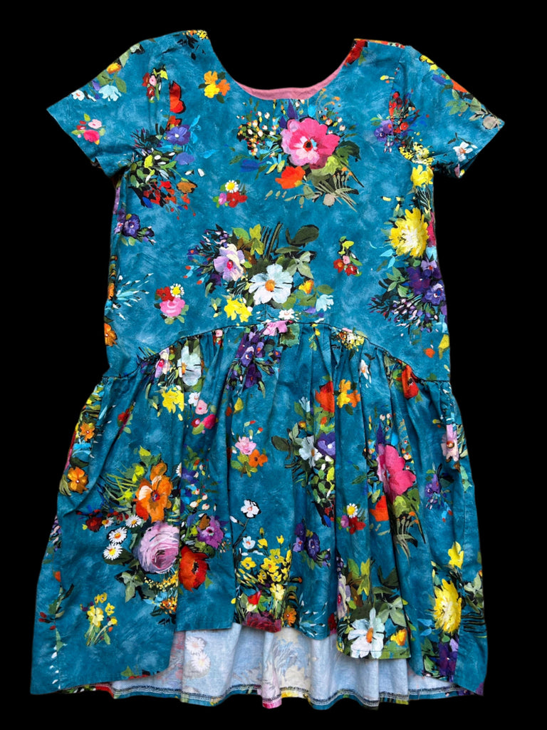 Blue floral Hi-Low Waisted Dress