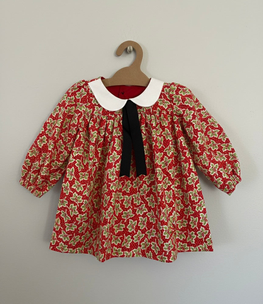 🎄 Vintage-Style Holiday Dress – Size 18 Months – Handmade in Berkeley 🎄