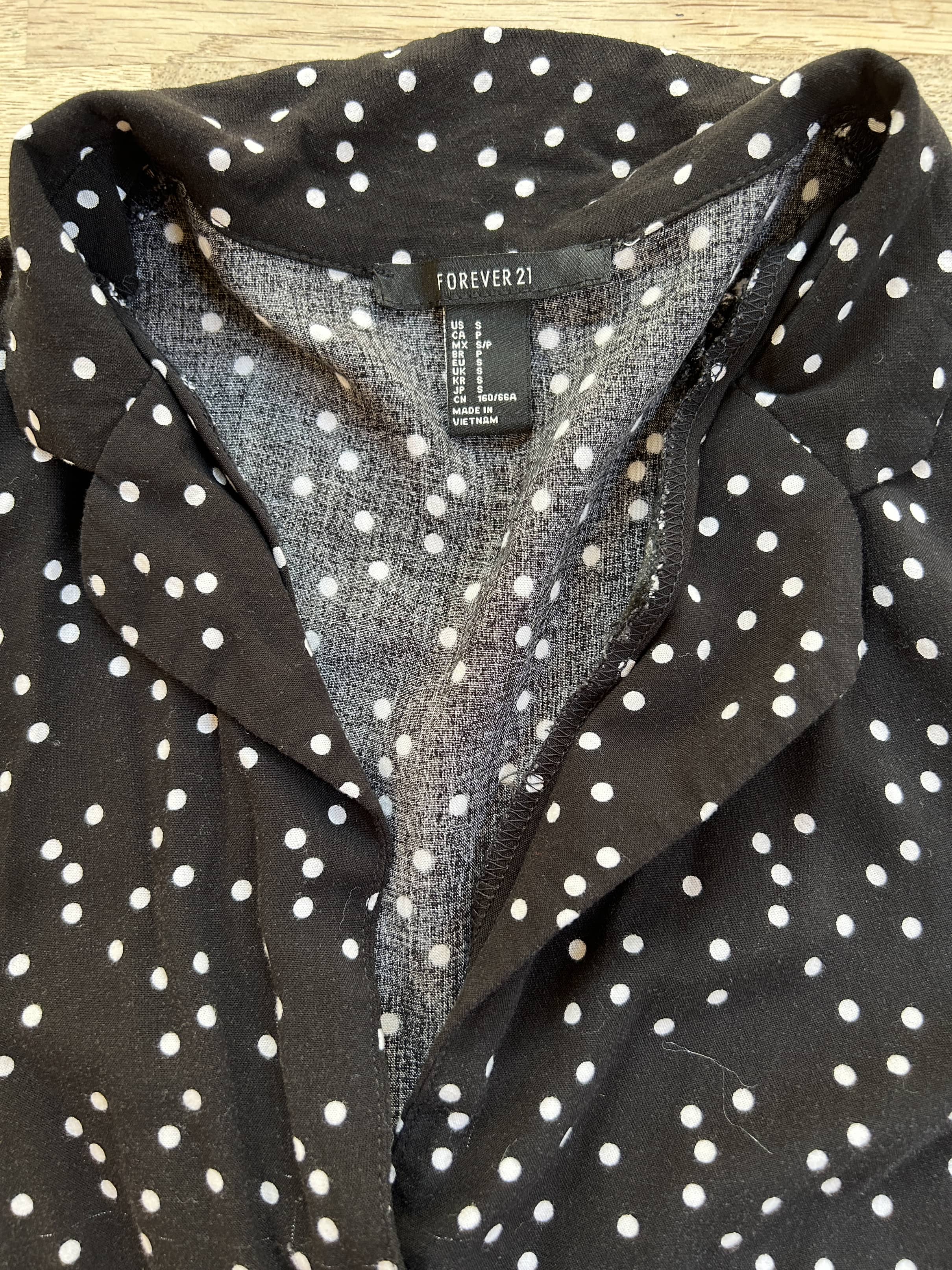 Black Polka Dot Romper (Pre-Loved) Adult Size Small - Forever 21