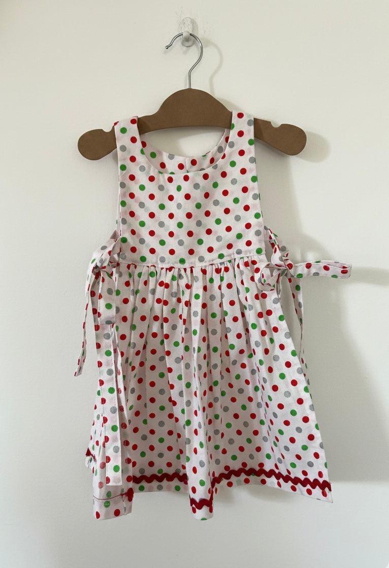 Holiday Aprons | Pinafore Apron with Ties | Size 3t