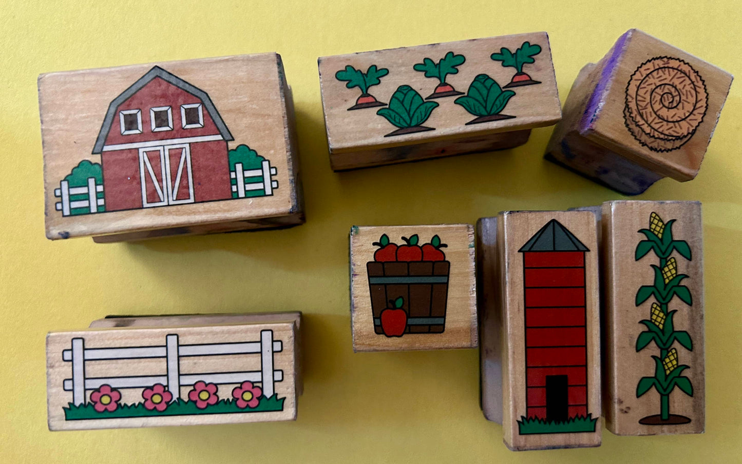 Farm Stamps - Melissa & Doug Wooden Stamps (Pre-Loved)