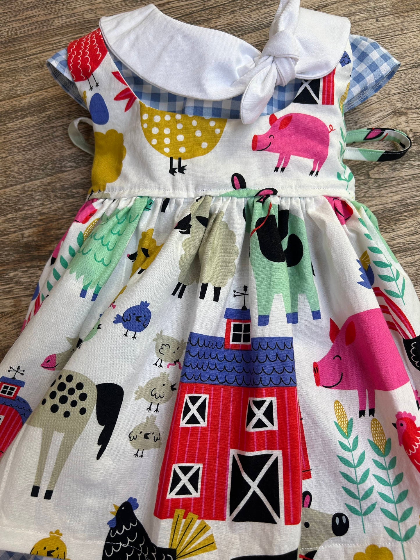 2 Piece - Farm Animal LOVE - Dress + Pinafore Set