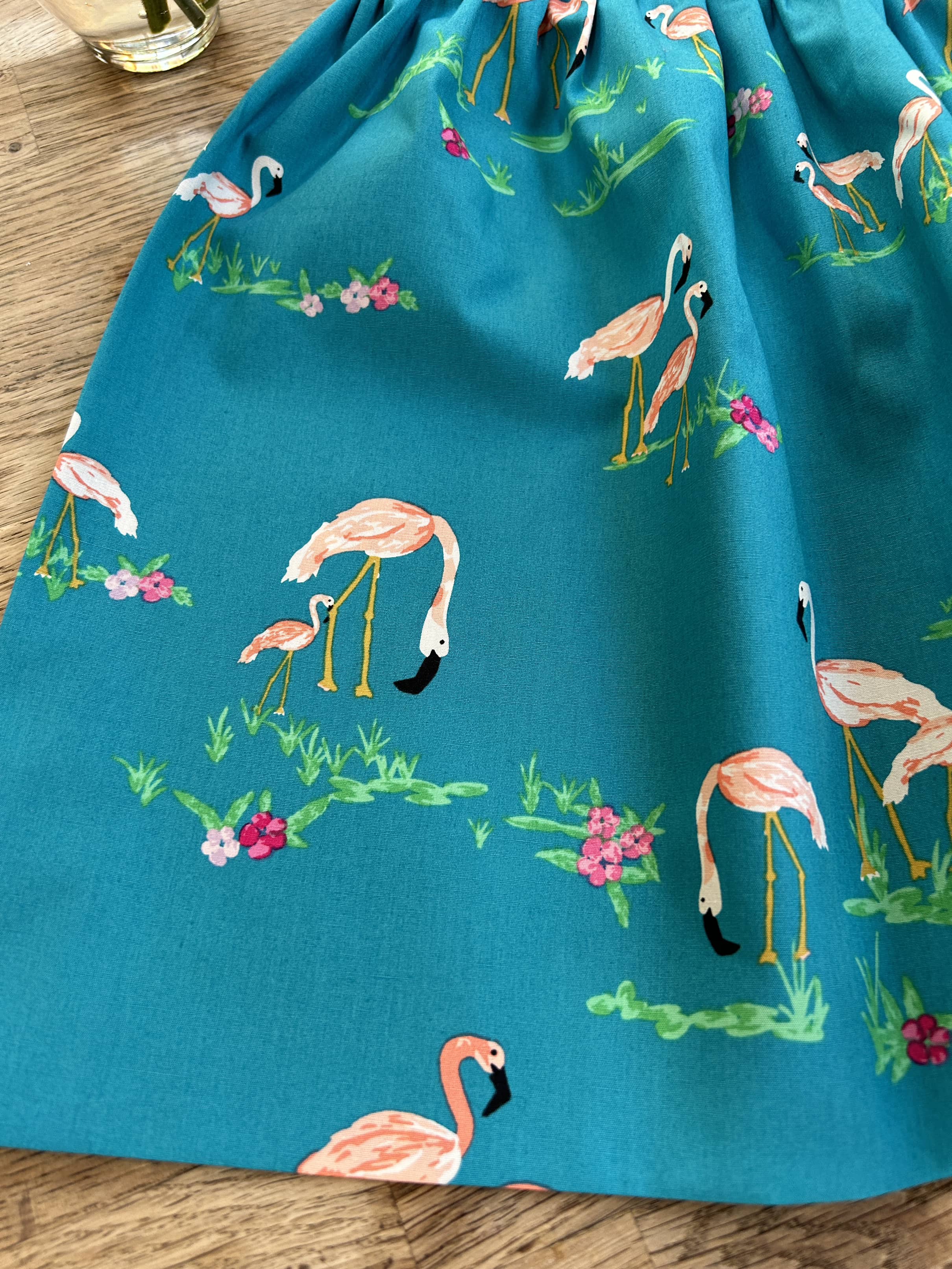 blue flamingo dress Verse Blue Flamingo Sleeveless Tie Waist Midi Dress Sz S