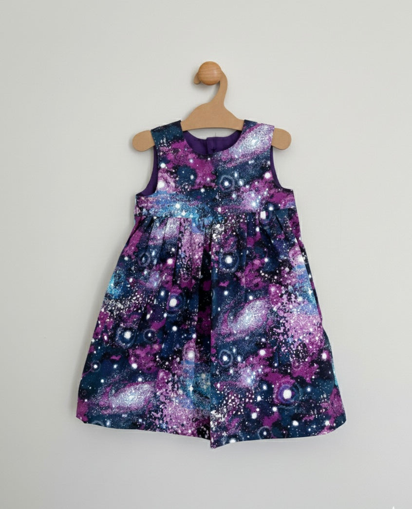 Purple Galaxy Dress – Size 4T | Cosmic Toddler Dress