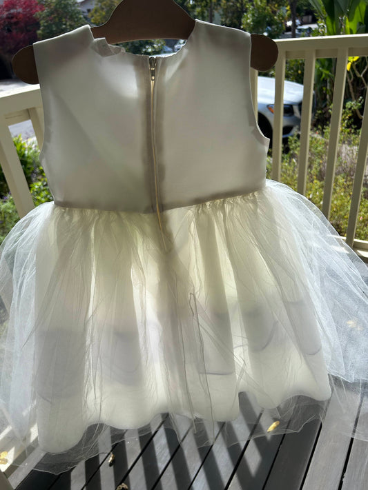 White Fairy Dress with Green Flowers (Pre-Loved) Size 4t