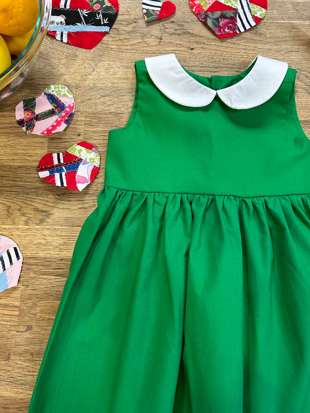 DRESS - Classic Green Dress with Peter Pan Collar (MADE TO ORDER)