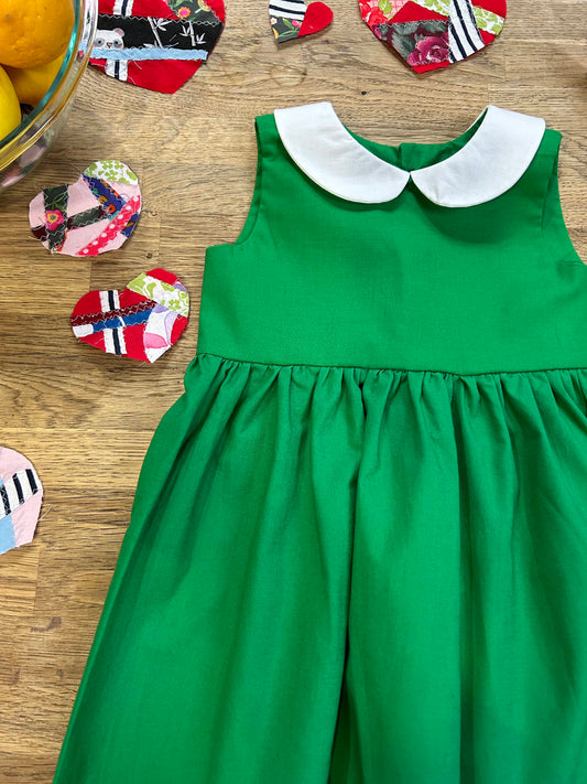 Classic Green Dress with Peter Pan Collar (SAMPLE) Size 3t