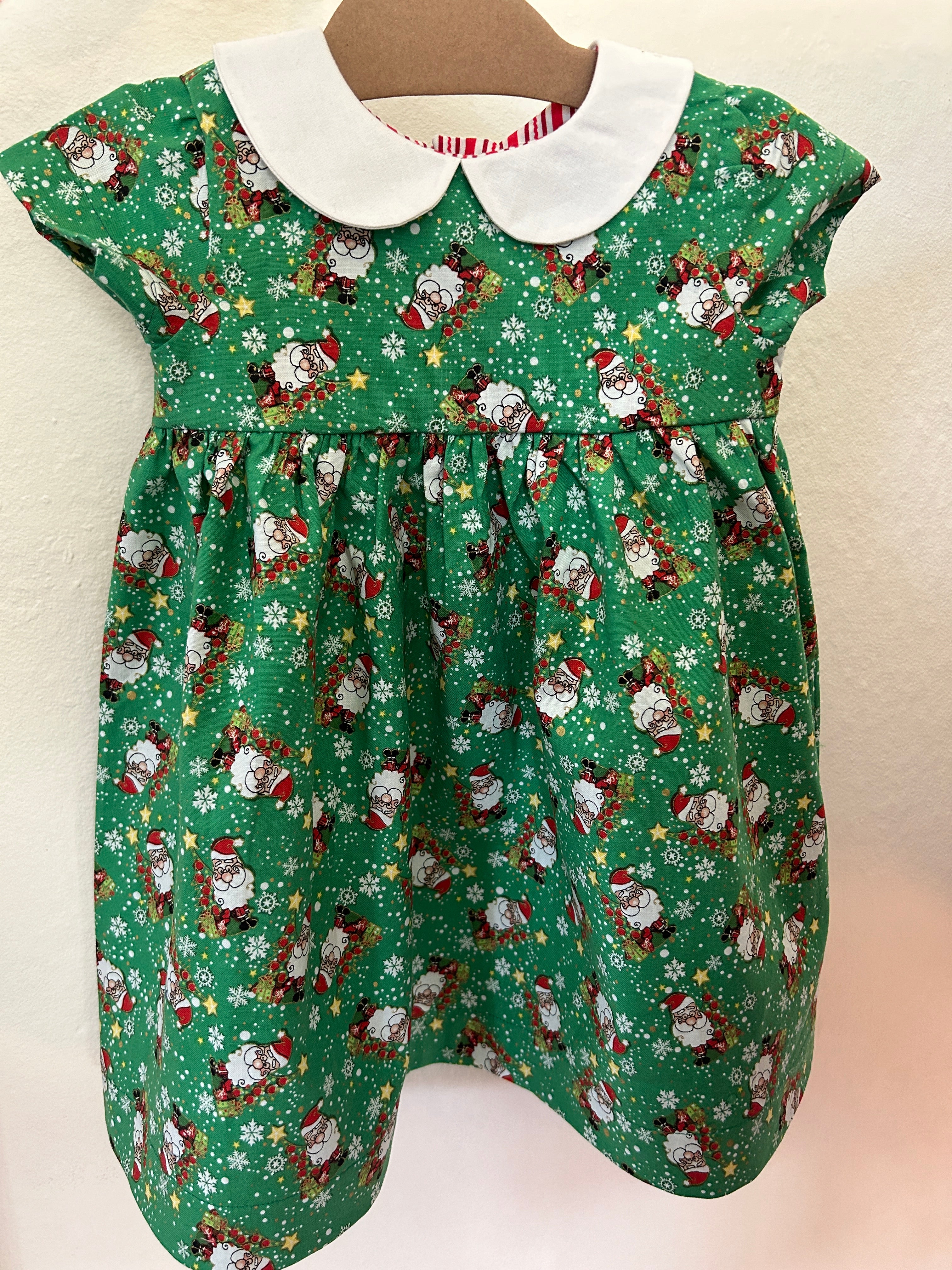 Little Green Santa Dress | Size 18 month