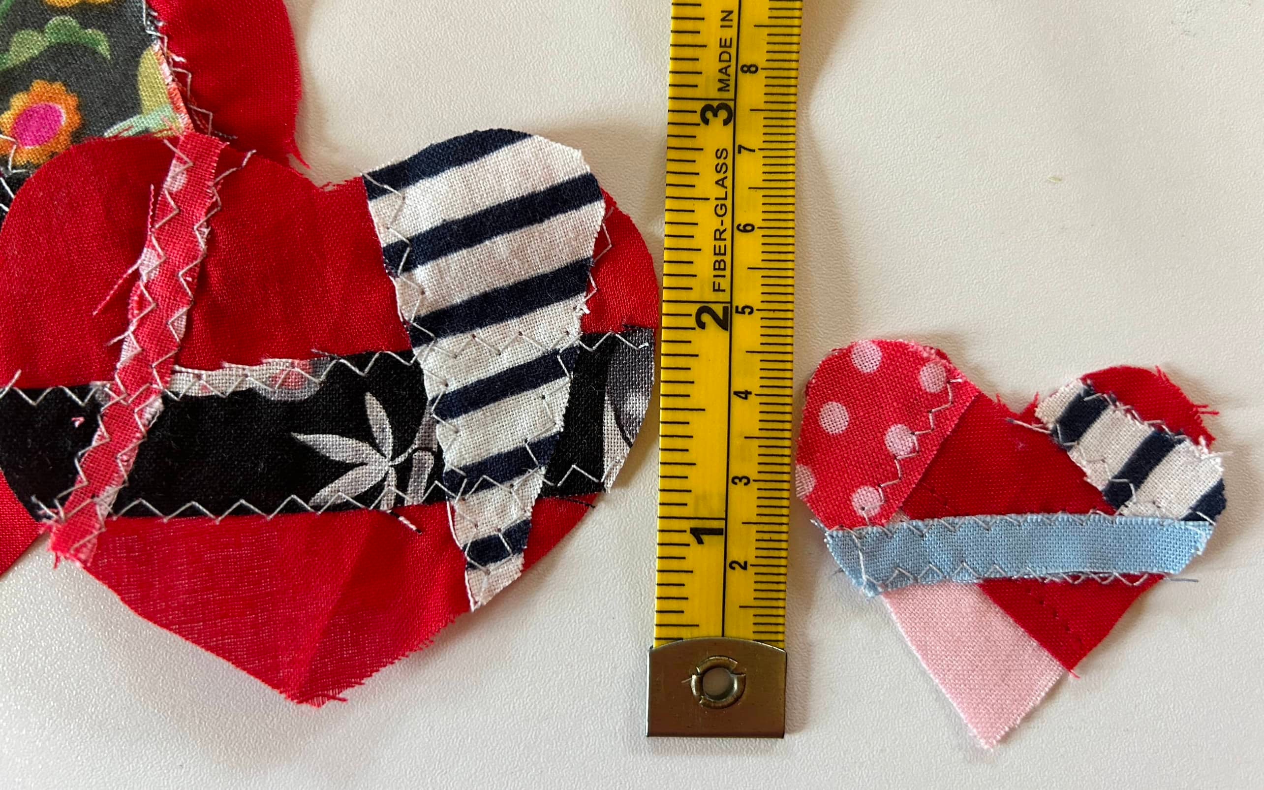 Fabric Hearts - Patchwork Heart Bundle - Junk Journal - Appliqué- Quilting