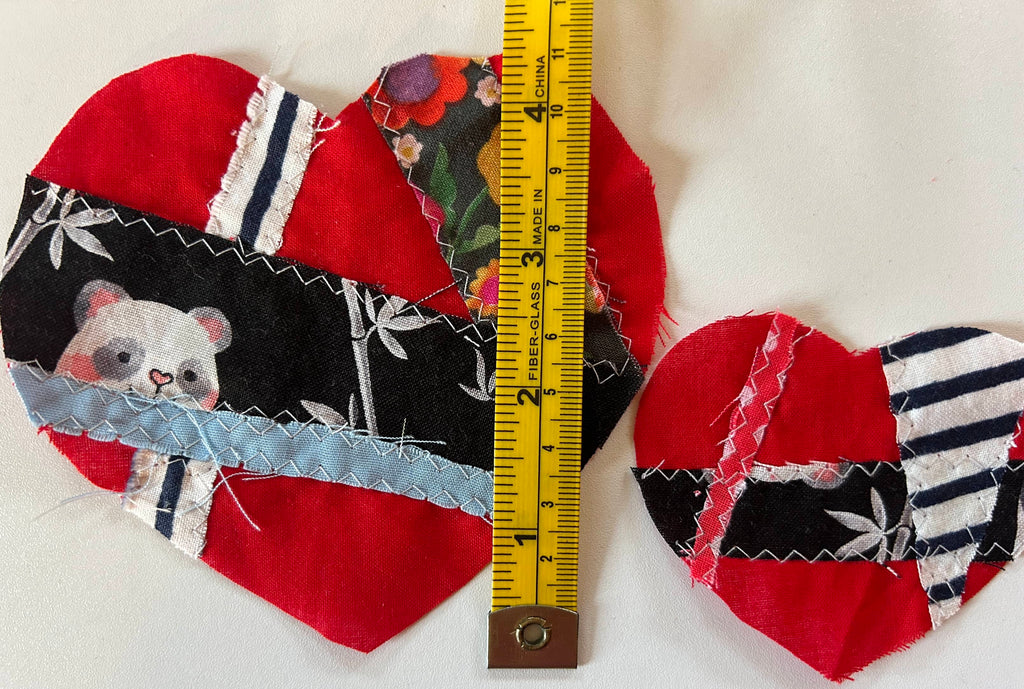 Fabric Hearts - Patchwork Heart Bundle - Junk Journal - Appliqué- Quilting