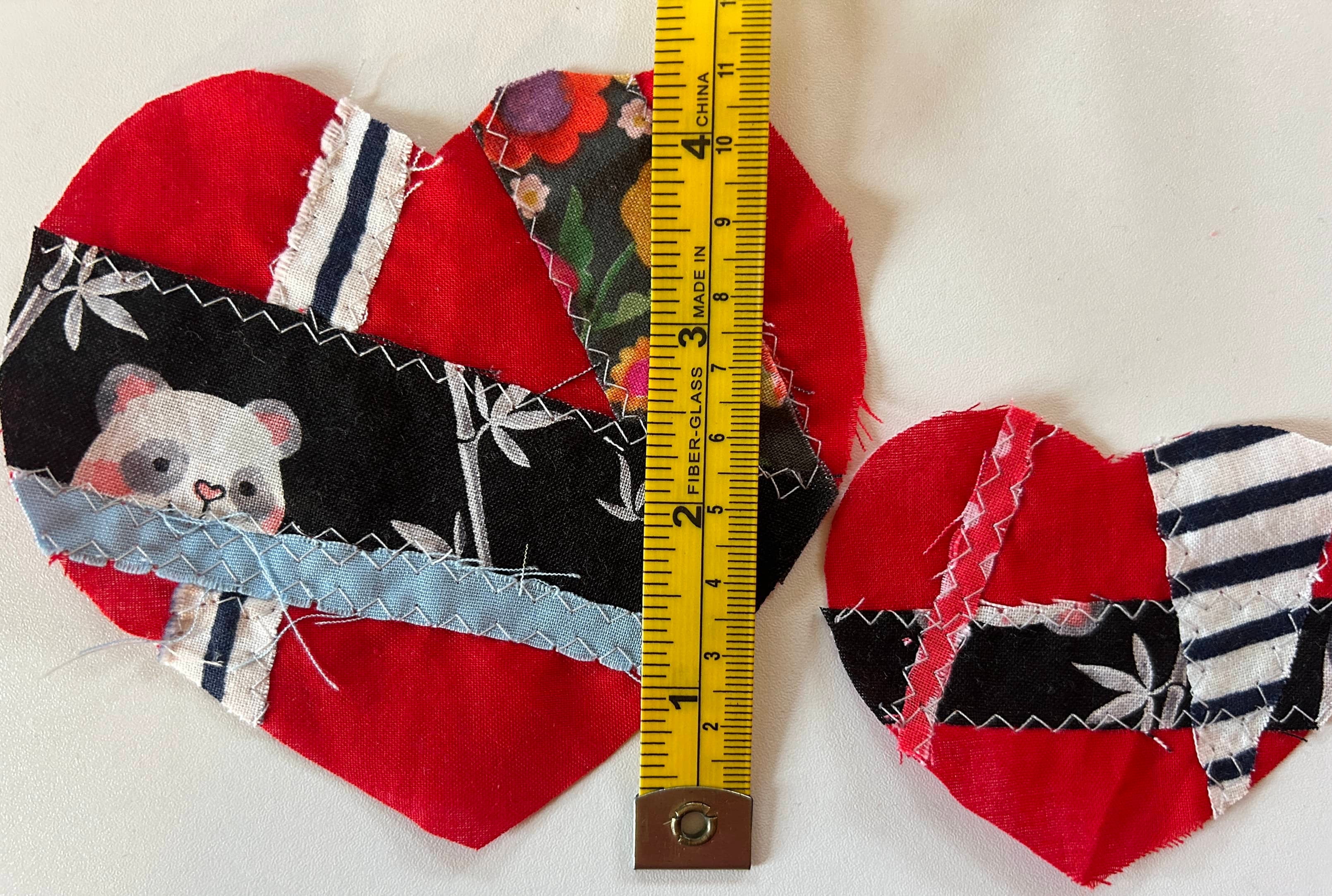 Fabric Hearts - Patchwork Heart Bundle - Junk Journal - Appliqué- Quilting