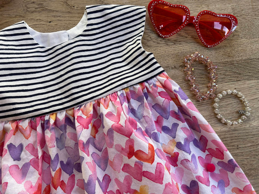 Striped Pastel Hearts Dress (NEW)