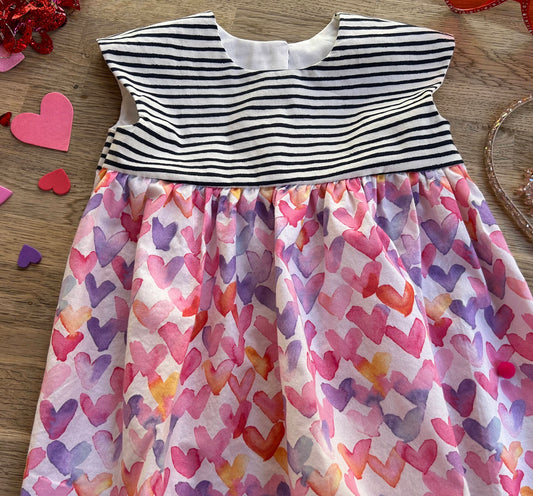 Striped Pastel Hearts Dress (NEW)