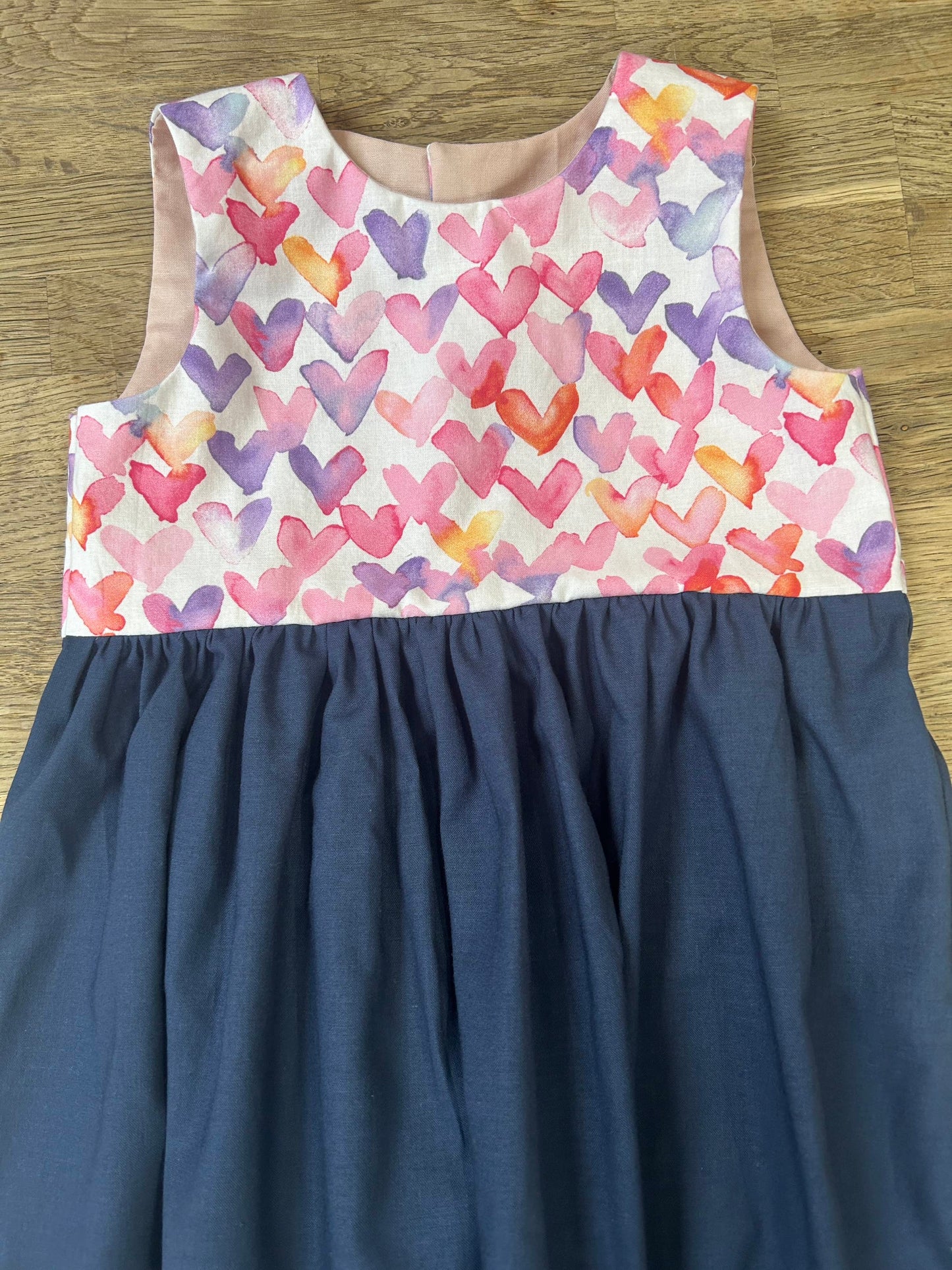 Pink & Purple Watercolor Hearts Dress (NEW)