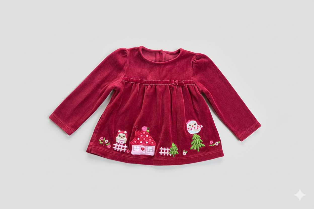 Red, Festive Holiday Top  (Pre-Loved) Size 2t | Gymboree