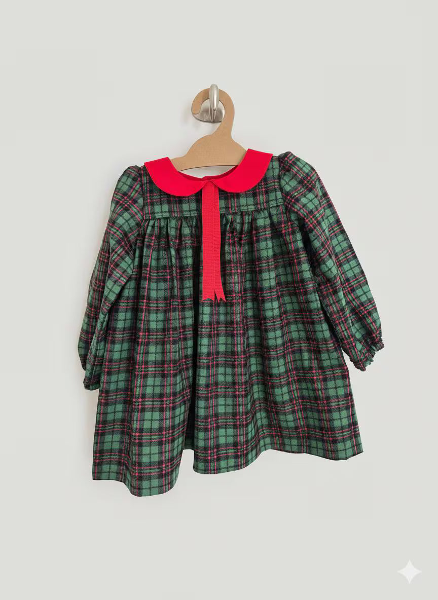Little Green Plaid Dress (MADE TO ORDER)
