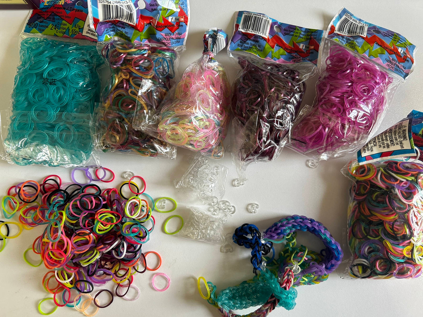 Rainbow Loom - Rubber Bands - 6+bags of rubber bands