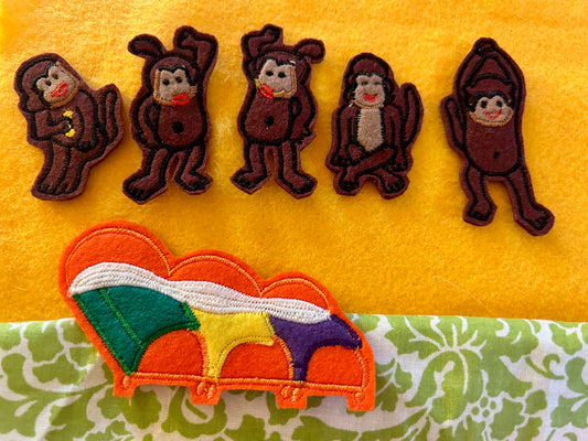 5 Little Monkeys Jumping on Bed - Velcro Flannel Board Set (Pre-Loved)