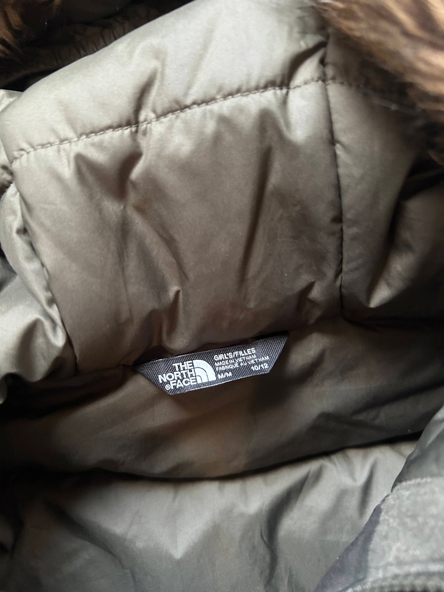 Green North Face Arctic Parka with Fur Lined Hood - 550 Dryvent (Pre-Loved) Size 10/12 Jacket