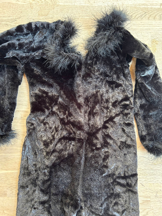 Black Furry Onesie (Pre-Loved) Size 8-10