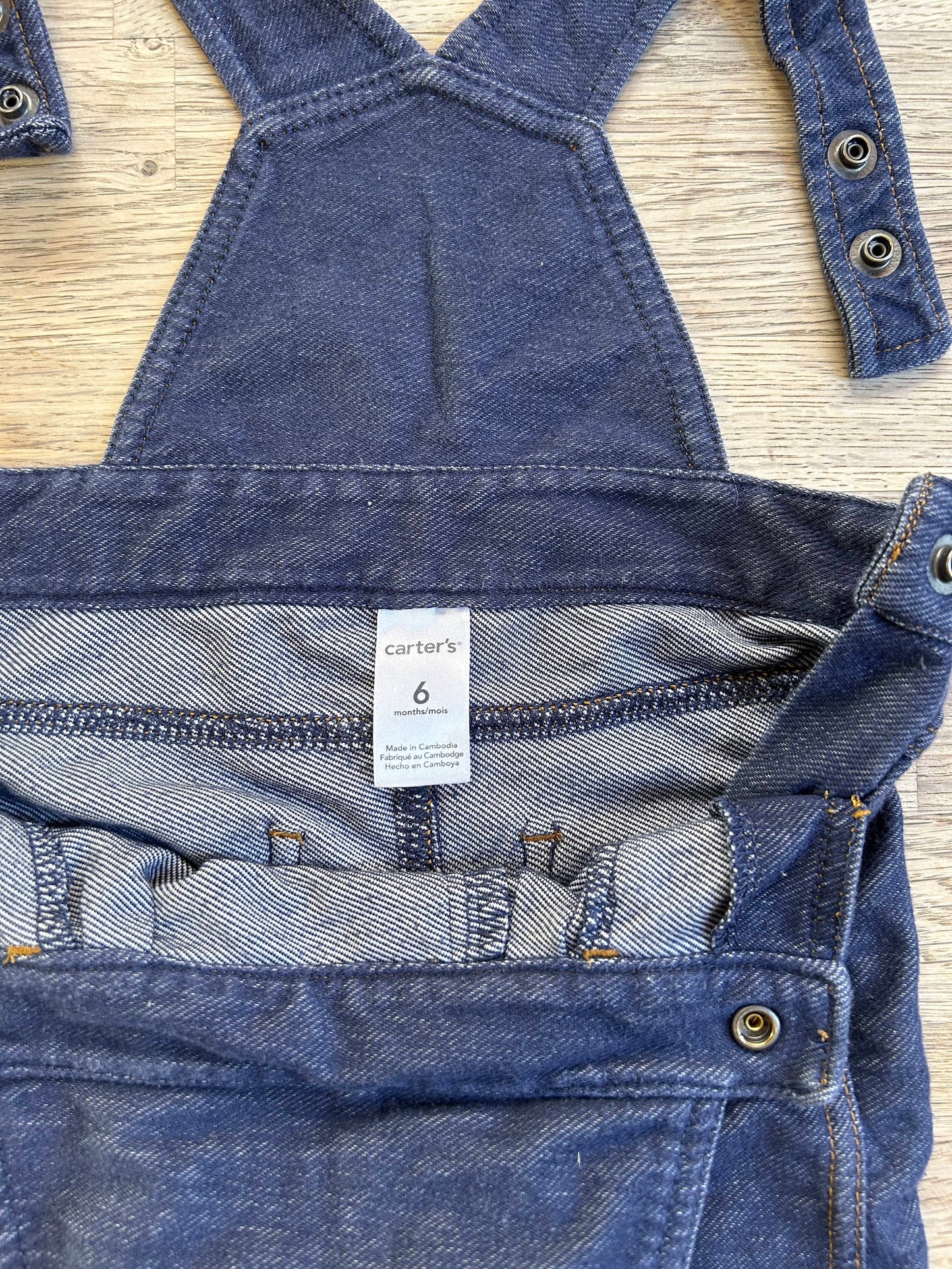 Soft Denim Overalls (Pre-Loved) Size 6 Months - Carter's