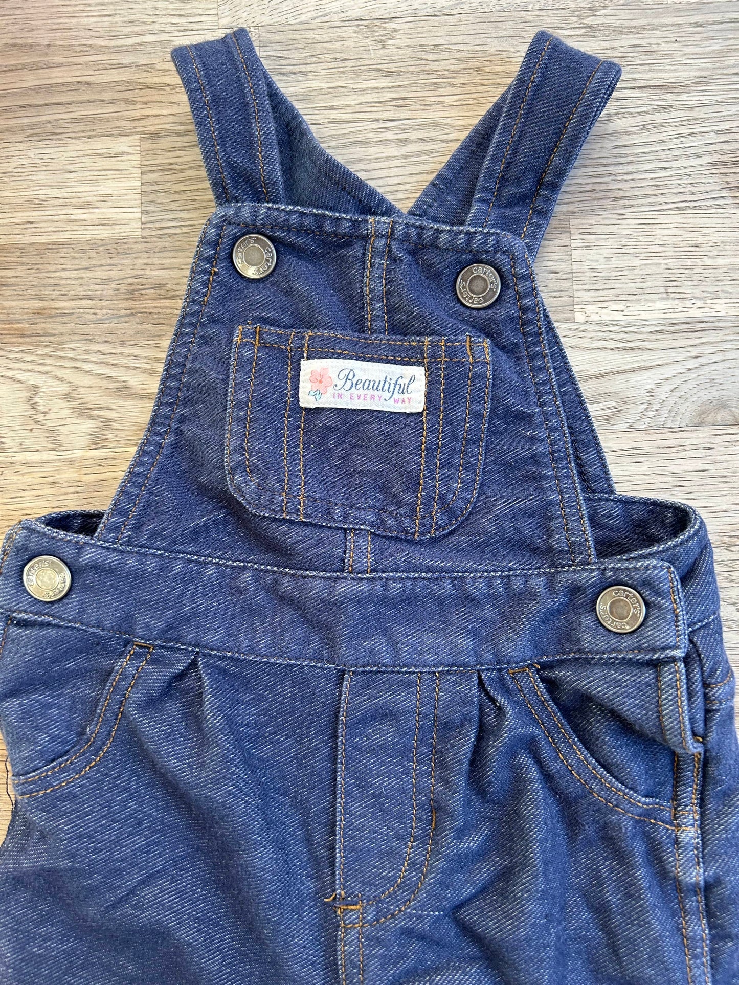 Soft Denim Overalls (Pre-Loved) Size 6 Months - Carter's